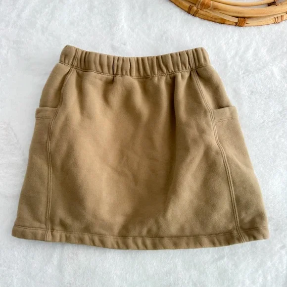 Fear Of God Essentials Fleece Mini Skirt Drawstrings Cargo Tan Brown - Picture 4 of 10